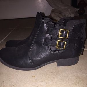 LOWEST PRICE Black Buckle Ankle Booties